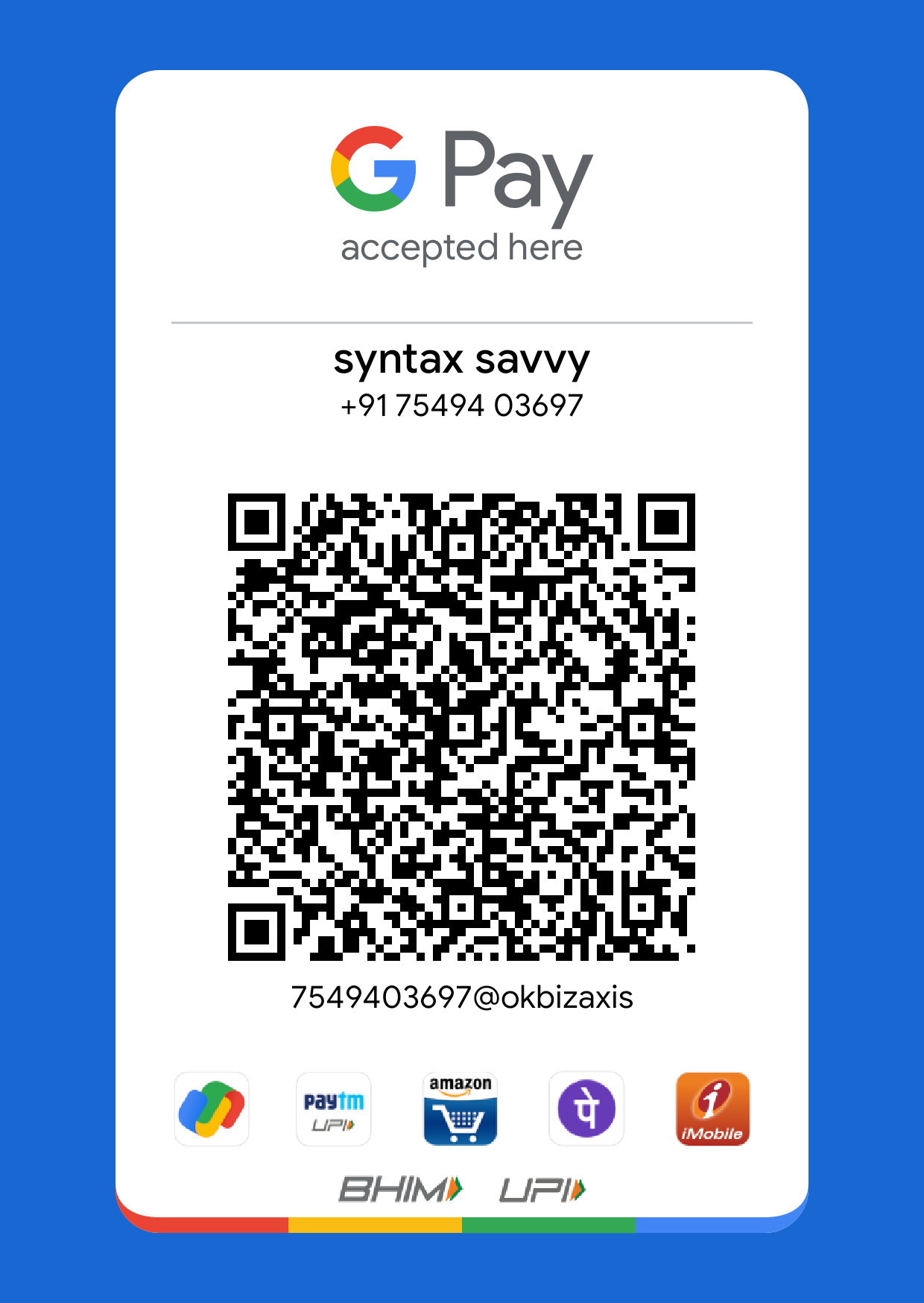 QR code for payment